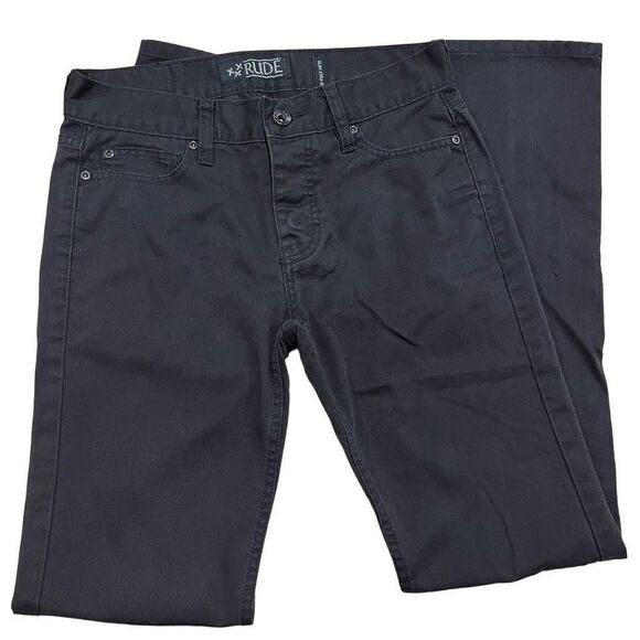 RUDE XXX Hot Topic Black Slim Straight Jeans Men’s 28/32 - Picture 1 of 5